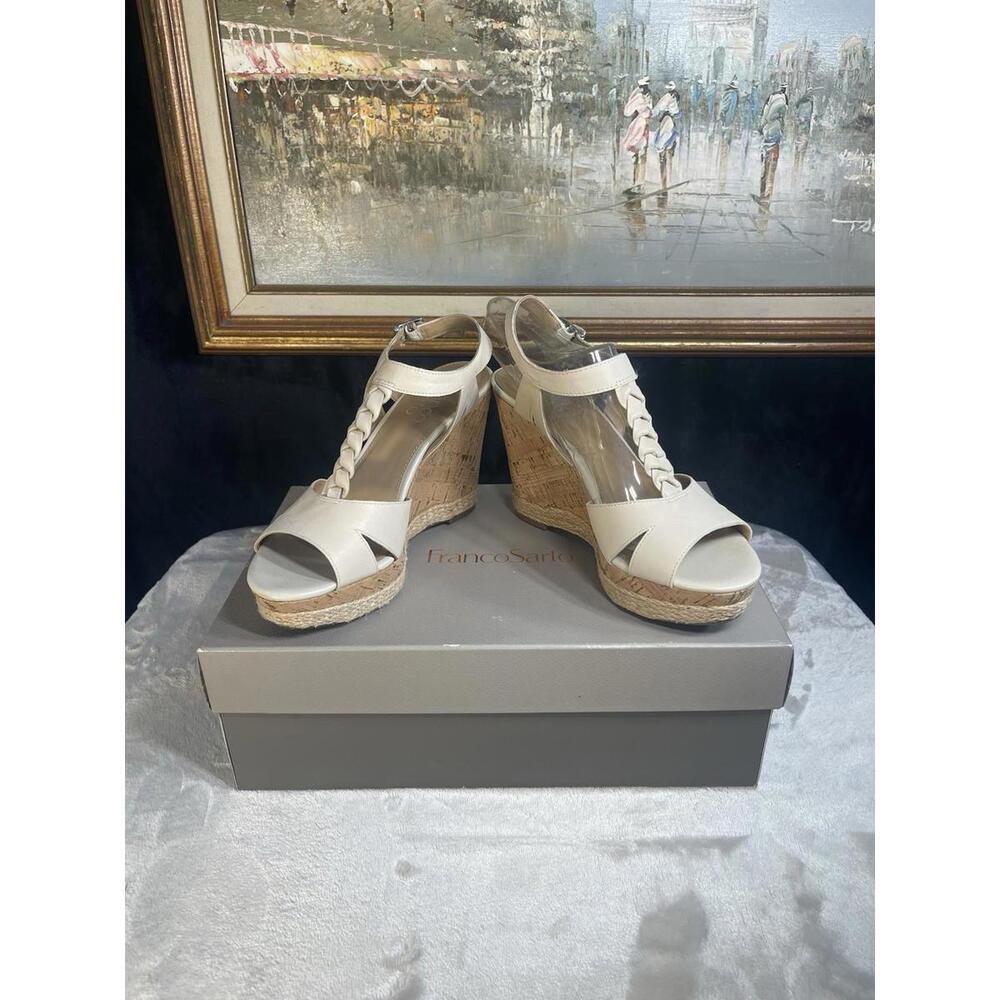 Franco Sarlo - White Pearl Wedges - 6.5us